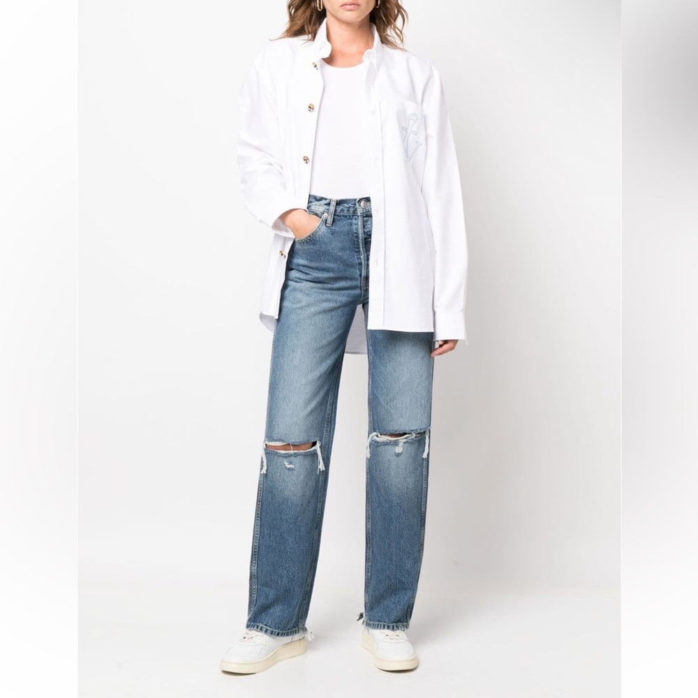 Re/Done Blue Distressed Women Jeans
